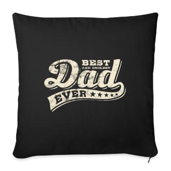 Meilleur papa de tous les temps - Meilleur papa - Fête des pères - Housse de coussin décorative 45 x 45 cm - noir - Devant