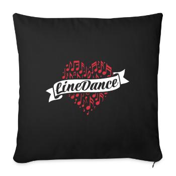 Danse en ligne - Danse avec le cœur - Musique Cadeau - Housse de coussin décorative 45 x 45 cm - noir - Devant