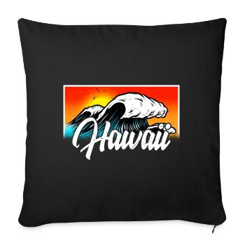 Hawaii Surfer Waves Surfing Summer Vacation. - Sofa pillowcase 17,3'' x 17,3'' (45 x 45 cm) - black - Front