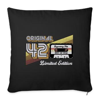 1942 Vintage 80 Anniversaire Rétro Cadeau - Housse de coussin décorative 45 x 45 cm - noir - Devant
