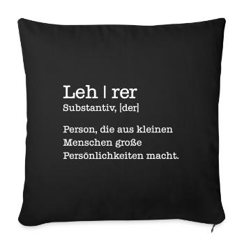 Lehrer Geschenk Student Schule - Sofakissenbezug 45 x 45 cm - Schwarz - Vorne