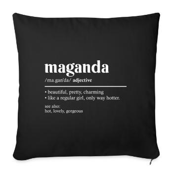 Maganda Filipina Design für stolze Pinays - Sofakissenbezug 45 x 45 cm - Schwarz - Vorne