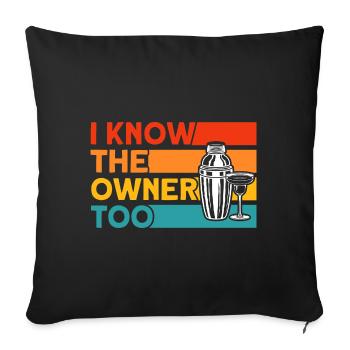 Cadeau de service de serveur de barman - Housse de coussin décorative 45 x 45 cm - noir - Devant