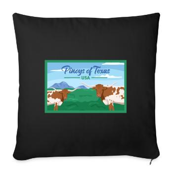Texas Fil-Am Design for Proud Pinoys - Sofa pillowcase 17,3'' x 17,3'' (45 x 45 cm) - black - Front