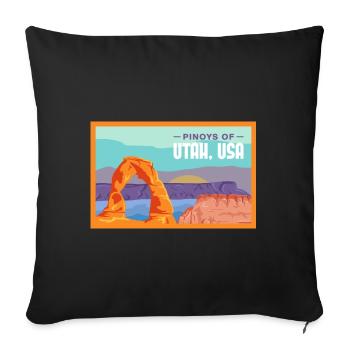Utah Fil-Am design for proud Pinoys - Sofa pillowcase 17,3'' x 17,3'' (45 x 45 cm) - black - Front