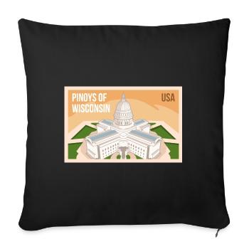 Wisconsin Fil-Am Design for proud Pinoys - Sofa pillowcase 17,3'' x 17,3'' (45 x 45 cm) - black - Front