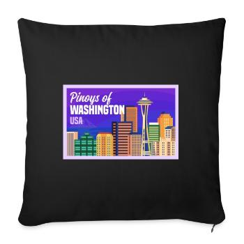 Washington Fil-Am Design for proud Pinoys - Sofa pillowcase 17,3'' x 17,3'' (45 x 45 cm) - black - Front