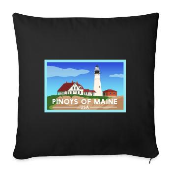 Le design Maine Fil-Am pour les fiers Pinoys - Housse de coussin décorative 45 x 45 cm - noir - Devant