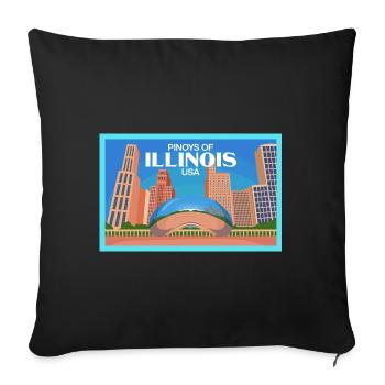 Illinois Fil-Am Design pour les fiers Pinoys - Housse de coussin décorative 45 x 45 cm - noir - Devant