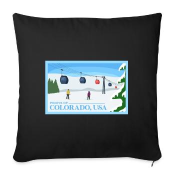 Colorado Fil-Am design for proud Pinoys - Sofa pillowcase 17,3'' x 17,3'' (45 x 45 cm) - black - Front