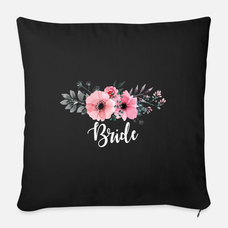 Braut. Braut-Geschenke. Hen Party. Junggesellinnenparty - Sofakissenbezug 45 x 45 cm - Schwarz