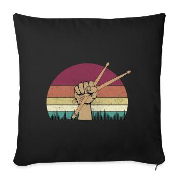 Pilon tombant sur les tambours - Housse de coussin décorative 45 x 45 cm - noir - Devant