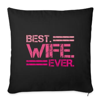 Meilleure idée de cadeau pour femme de tous les temps - Housse de coussin décorative 45 x 45 cm - noir - Devant