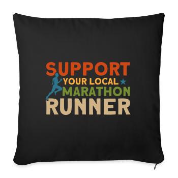 Running Half Marathon Jogging Gift - Sofa pillowcase 17,3'' x 17,3'' (45 x 45 cm) - black - Front