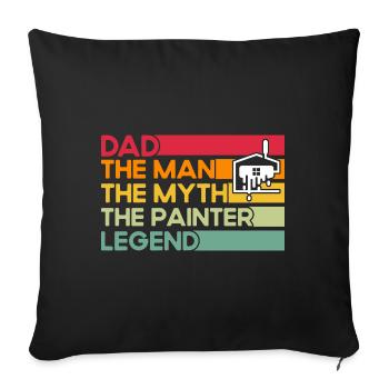 Farbe mischen Dekorateur Bautenmaler Geschenk - Sofakissenbezug 45 x 45 cm - Schwarz - Vorne