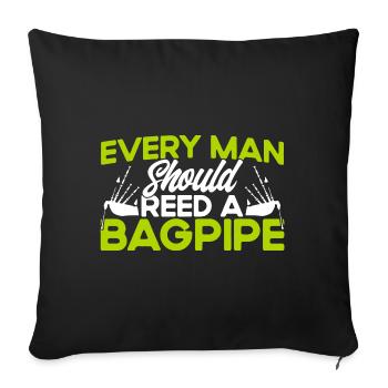Bagpipes Bagpipes Bagpipes Gift - Sofa pillowcase 17,3'' x 17,3'' (45 x 45 cm) - black - Front