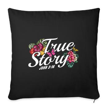 Christian Inspirational Jesus God Gift - Sofa pillowcase 17,3'' x 17,3'' (45 x 45 cm) - black - Front