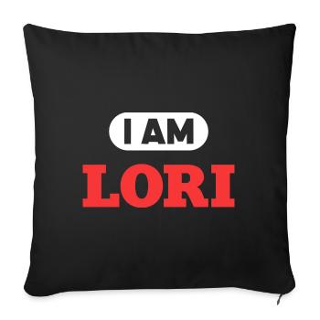 Lori Name Spruch für stolze Loris - Sofakissenbezug 45 x 45 cm - Schwarz - Vorne