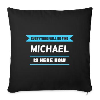 Michael Name Saying für stolze Michaels - Sofakissenbezug 45 x 45 cm - Schwarz - Vorne