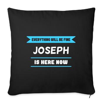 Joseph Name Saying für stolze Josephs - Sofakissenbezug 45 x 45 cm - Schwarz - Vorne