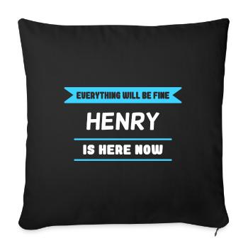 Henry Name Saying für stolze Henrys - Sofakissenbezug 45 x 45 cm - Schwarz - Vorne