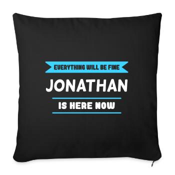 Jonathan Name Sprichwort für stolze Jonathans - Sofakissenbezug 45 x 45 cm - Schwarz - Vorne