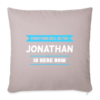 Jonathan Name Sprichwort für stolze Jonathans - Sofakissenbezug 45 x 45 cm - helles Taupe - Vorne