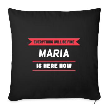 Maria Name Spruch für stolze Marias - Sofakissenbezug 45 x 45 cm - Schwarz - Vorne