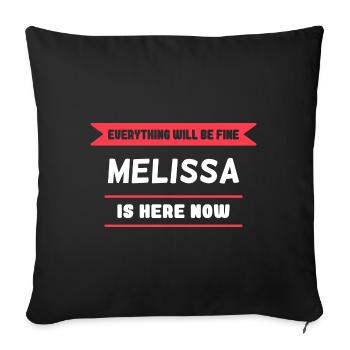 Melissa Name Saying für stolze Melissas - Sofakissenbezug 45 x 45 cm - Schwarz - Vorne