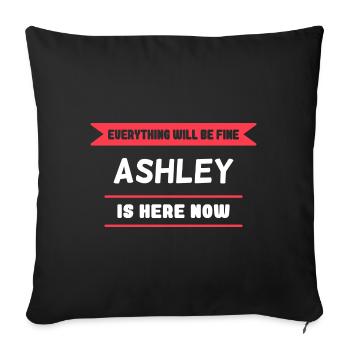 Ashley Name Saying für stolze Ashleys - Sofakissenbezug 45 x 45 cm - Schwarz - Vorne