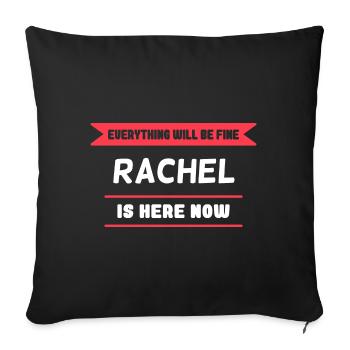 Rachel Name Spruch für stolze Rachels - Sofakissenbezug 45 x 45 cm - Schwarz - Vorne