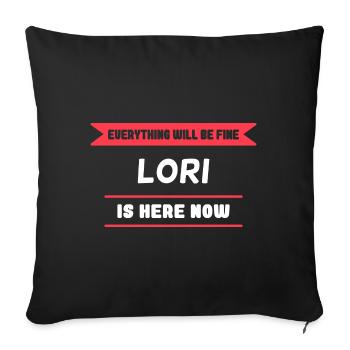 Lori Name Spruch für stolze Loris - Sofakissenbezug 45 x 45 cm - Schwarz - Vorne