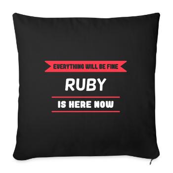 Ruby Name Saying für stolze Rubys - Sofakissenbezug 45 x 45 cm - Schwarz - Vorne
