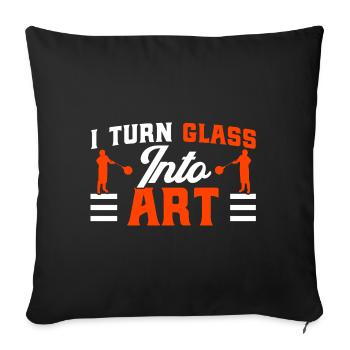Glasarbeiter Glasbläserei Glasblasen Geschenk - Sofakissenbezug 45 x 45 cm - Schwarz - Vorne