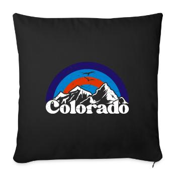 Colorado State USA Mountains Hiking Retro Vacation - Sofa pillowcase 17,3'' x 17,3'' (45 x 45 cm) - black - Front