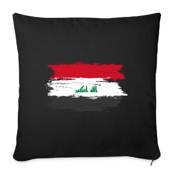 Irak Flagge für stolze Deutsch-Iraker - Sofakissenbezug 45 x 45 cm - Schwarz - Vorne