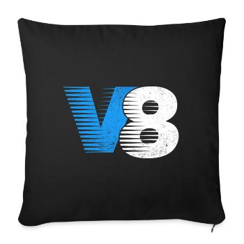 V8 cylinder engine design for muscle car fans - Sofa pillowcase 17,3'' x 17,3'' (45 x 45 cm) - black - Front