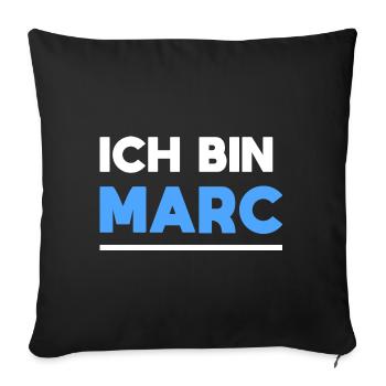 Marc Name Spruch für stolze Marcs - Sofakissenbezug 45 x 45 cm - Schwarz - Vorne
