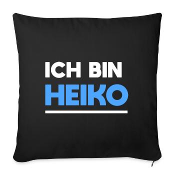 Heiko Name Spruch für stolze Heikos - Sofakissenbezug 45 x 45 cm - Schwarz - Vorne
