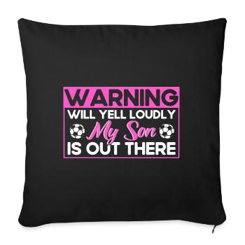 Football Mama Son Mother Cadeau - Housse de coussin décorative 45 x 45 cm - noir - Devant