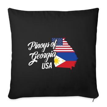 Les Philippins de Géorgie dessinent pour Proud Fil-Ams - Housse de coussin décorative 45 x 45 cm - noir - Devant