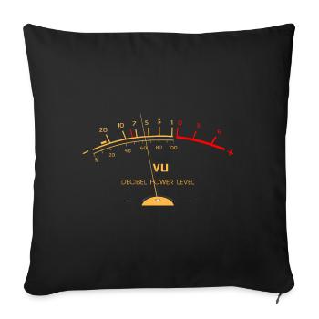 VU Meter Vintage Hi-Fi Stereo Analog Sound Engineering - Sofa pillowcase 17,3'' x 17,3'' (45 x 45 cm) - black - Front