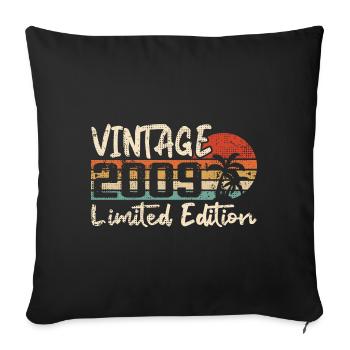 Vintage 2009 Vintage 2009 Birthday Gift - Sofa pillowcase 17,3'' x 17,3'' (45 x 45 cm) - black - Front