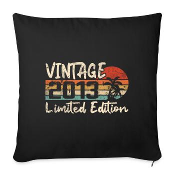 Vintage 2013 Millésime 2013 Cadeau D'anniversaire - Housse de coussin décorative 45 x 45 cm - noir - Devant