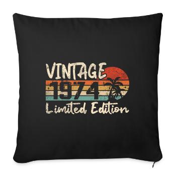 Vintage 1974 Vintage 1974 Birthday Gift - Sofa pillowcase 17,3'' x 17,3'' (45 x 45 cm) - black - Front