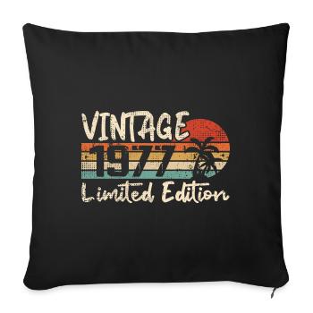 Vintage 1977 Vintage 1977 Birthday Gift - Sofa pillowcase 17,3'' x 17,3'' (45 x 45 cm) - black - Front
