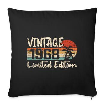 Vintage 1968 Millésime 1968 Cadeau D'anniversaire - Housse de coussin décorative 45 x 45 cm - noir - Devant
