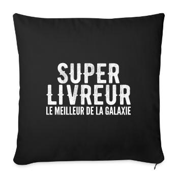 Super livreur cadeau drôle chauffeur livreur - Housse de coussin décorative 45 x 45 cm - noir - Devant