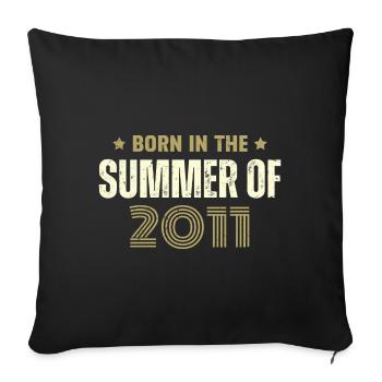 Millésime 2011 Cadeau D'anniversaire 2011 Vintage - Housse de coussin décorative 45 x 45 cm - noir - Devant