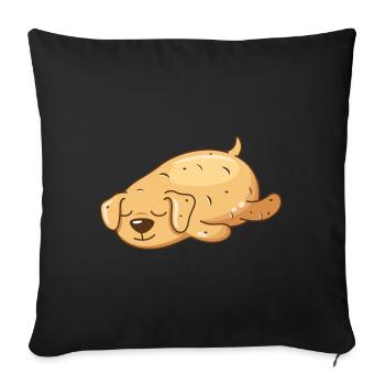 Dog Potato Design for Dog Lovers - Sofa pillowcase 17,3'' x 17,3'' (45 x 45 cm) - black - Front